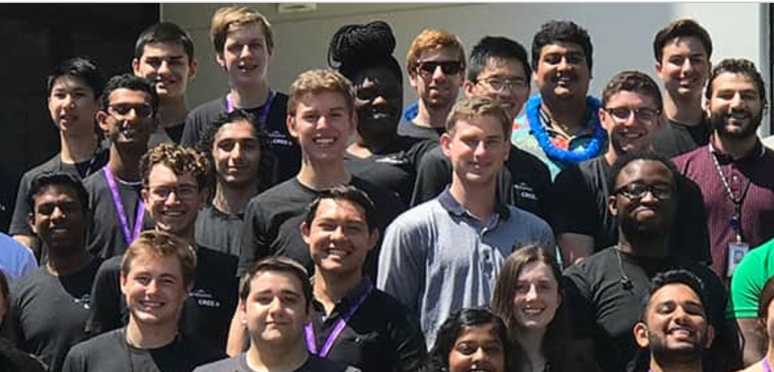 Group photo of Wolfspeed's 2020 Intern class