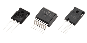 Three 1200V SiC MOSFETs arranged in a horizontal row.